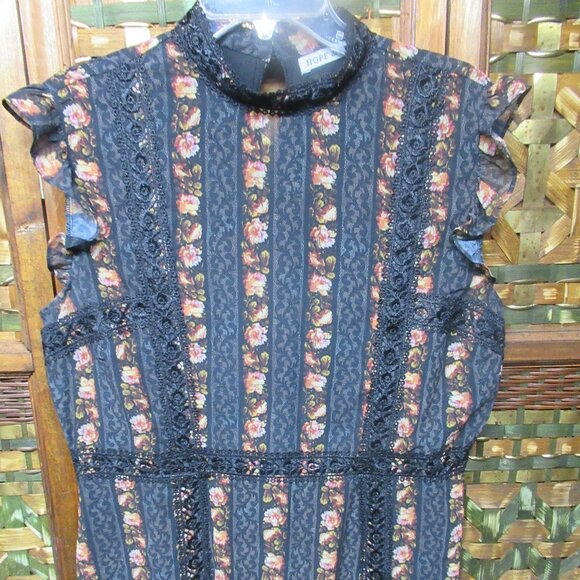 Ruffled Sleeveless Rose Maxi Dress - Picture 2 of 12